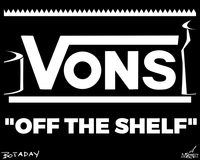 Vector graphic image by Mike Martinet of Vons Supermarket logo the Vans shoe logo style